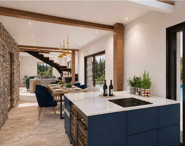 Créer un logement, ce n'est pas seulement concevoir l'enveloppe, c'est imaginer tout l'intérieur qui va avec pour aider le client à se projeter, et à savoir exactement ce qu'il aura en adéquation avec ce qu'il souhaite. 